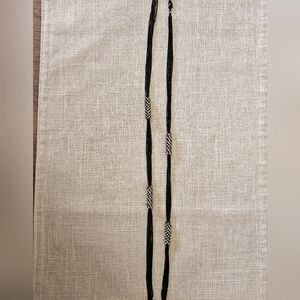 Black chain amd diamond charm necklce